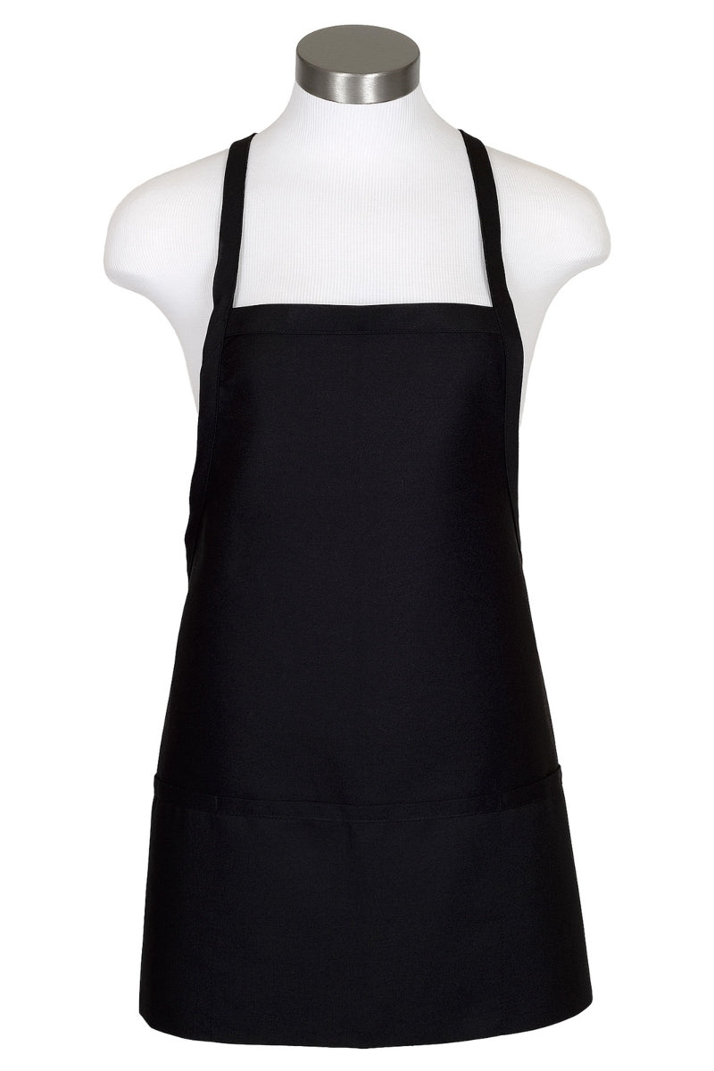 Black Criss Cross Bib Apron (3 Pockets)