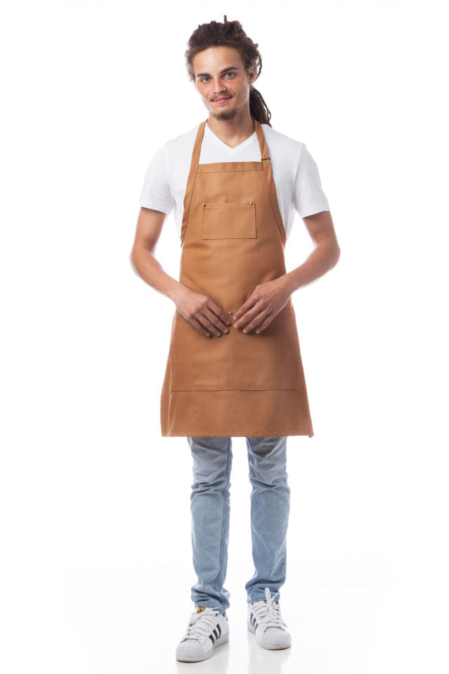 Tobacco Woodland Canvas Series Three Pocket Bib Apron