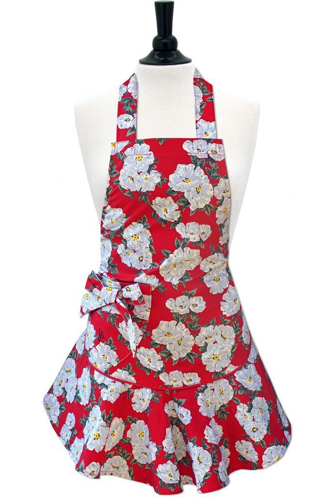 Jessie Steele Geranium Pink & White Polka Dot Josephine Apron