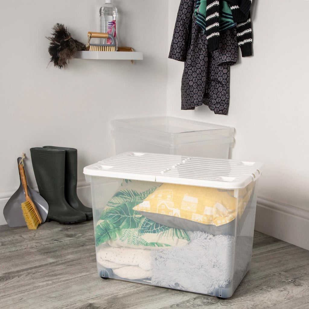 Wham Storage Box with Wheels & Folding Lid 3 Pack 80 Litre – Simple ...