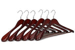 Wooden Suit Hangers for Coat and Pants, Walnut Finish, 6-Pack
