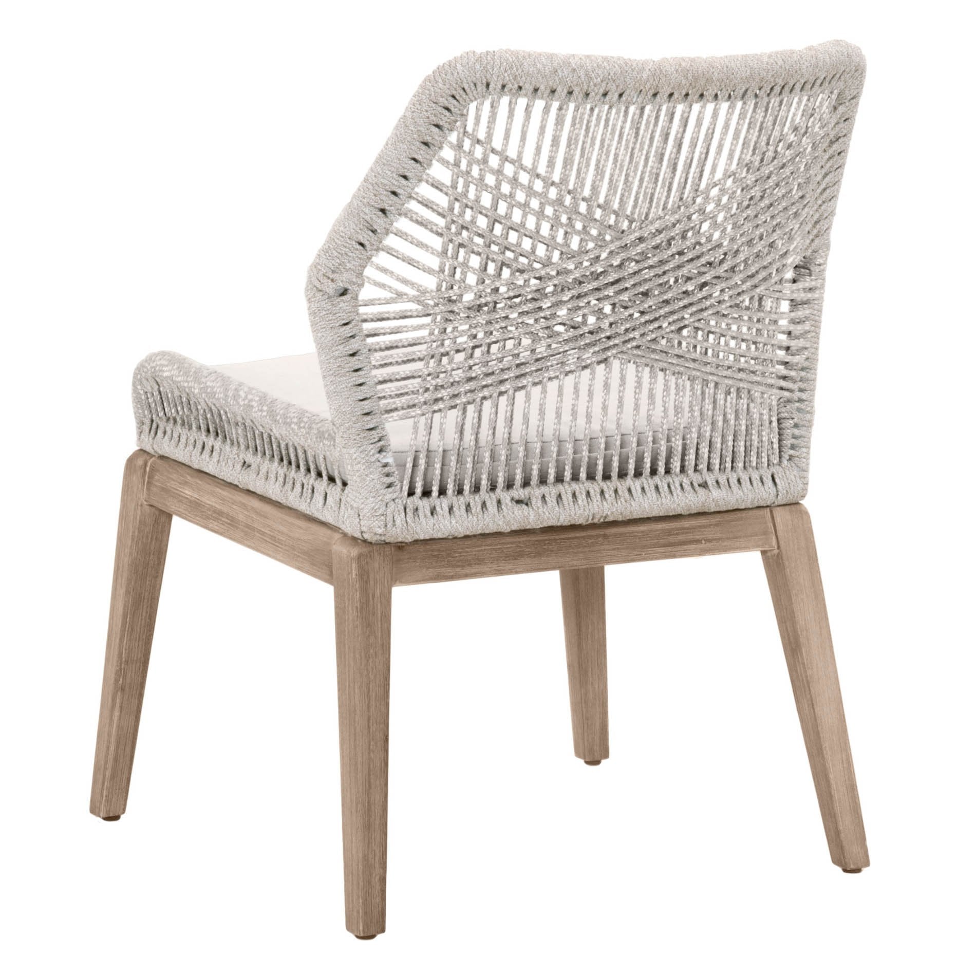 Loom Dining Chair (Set of 2) in Taupe & White Flat Rope - peter andrews