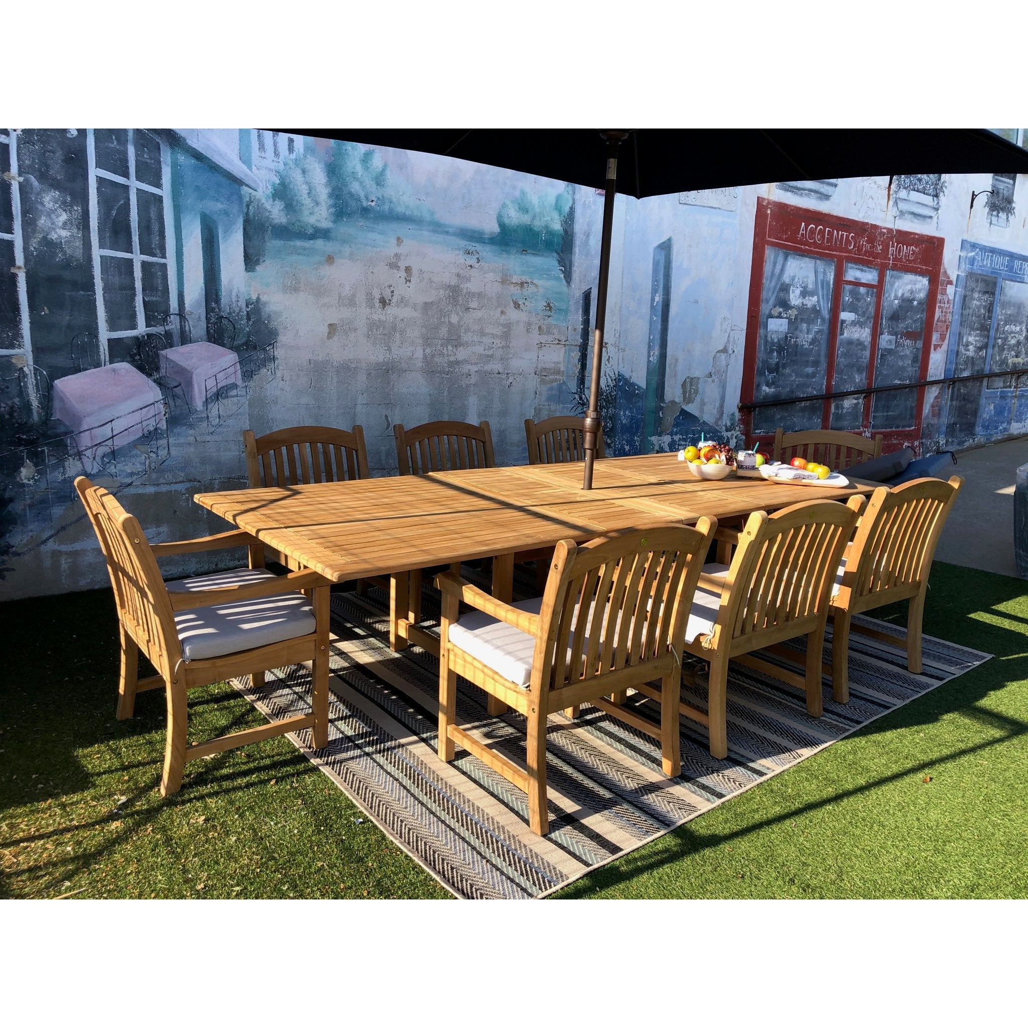 9 piece teak dining set