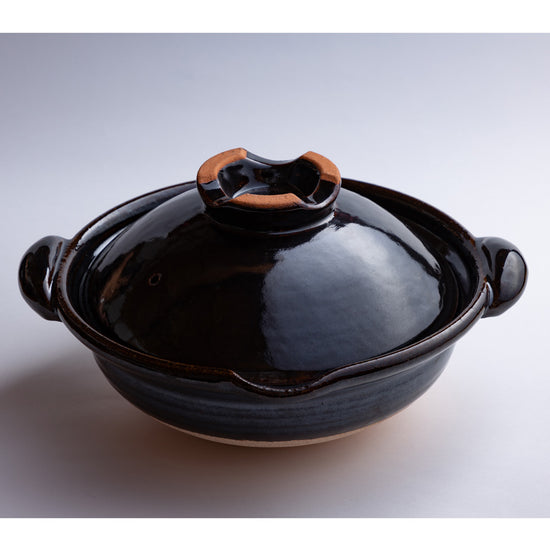 【送料込】土楽窯 蓋付き土鍋(縄手) 伊賀焼 焼物 陶芸 料理 調理器具