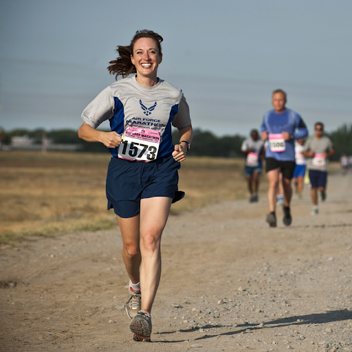 Woman running race