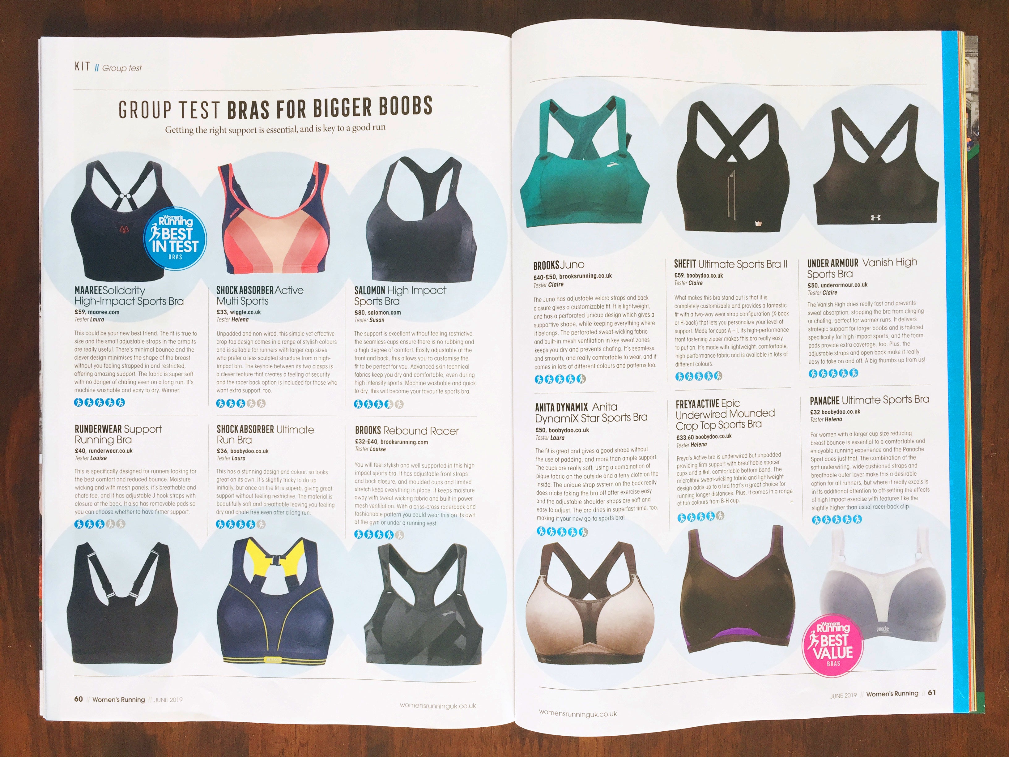Women's Running Magazine Sports Bra review for big boobs
