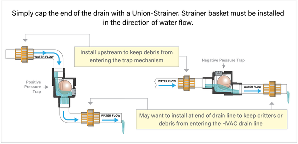 HVAC Air-Trap Union Strainer  - HVAC Condensate Control