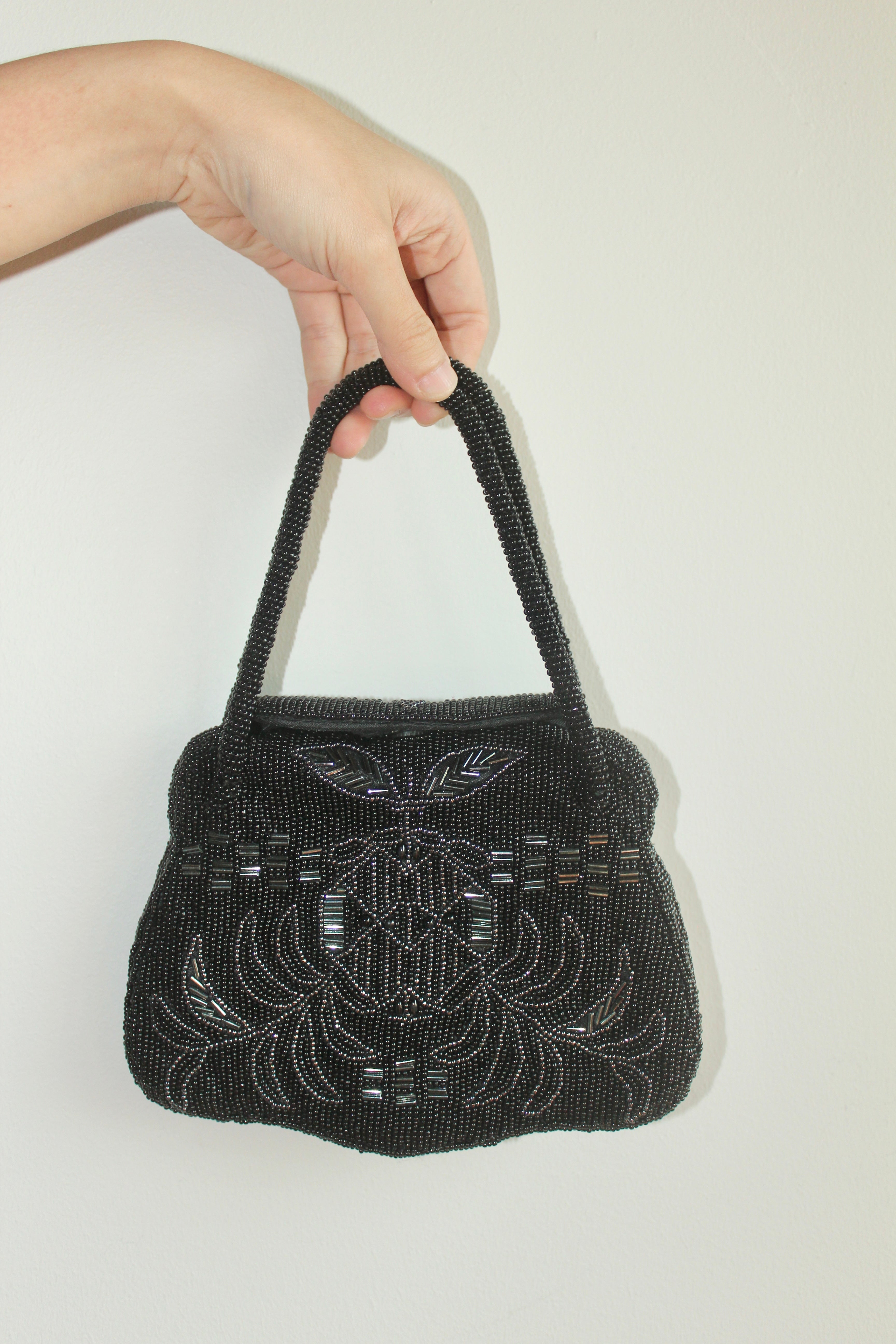 Vintage 80s Beaded Clasp Purse