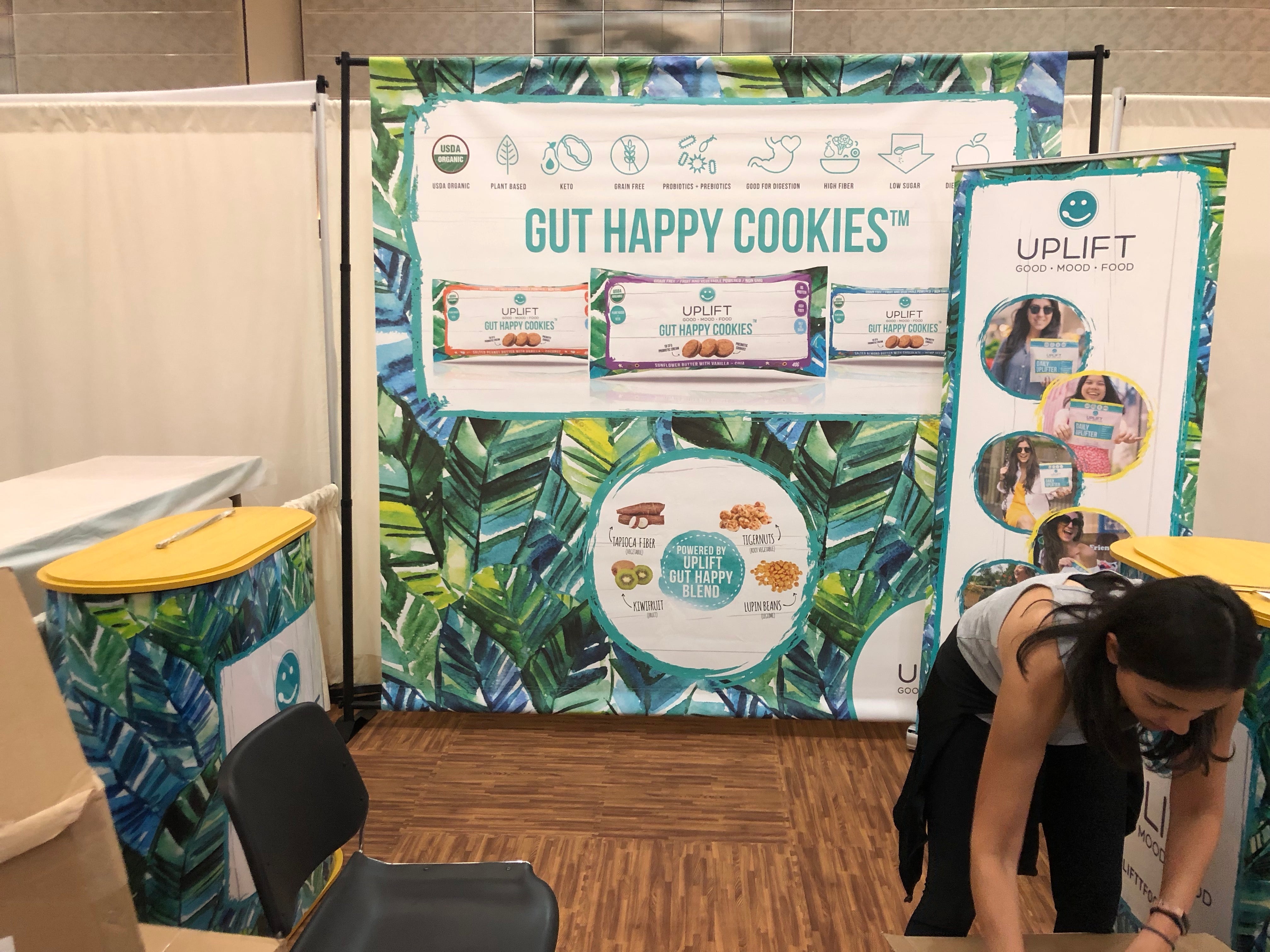 emerging trends expo east uplift food gut happy cookies prebiotic gut health  functional snacks 