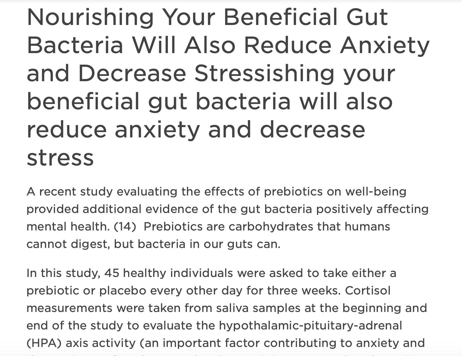 Uplift Food prebiotics gut health chris kresser psychobiotic education