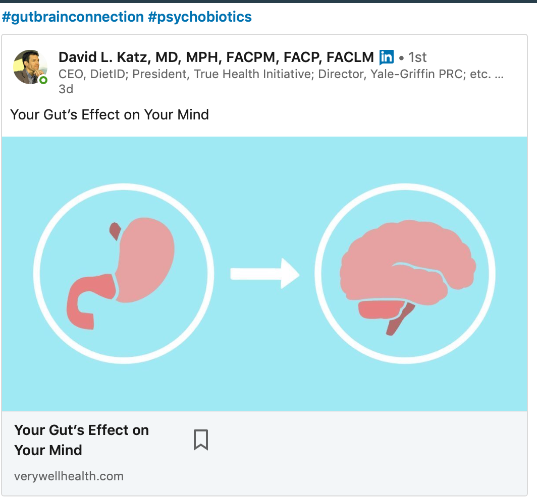 doctor david katz gut brain connection linkedin influencer 