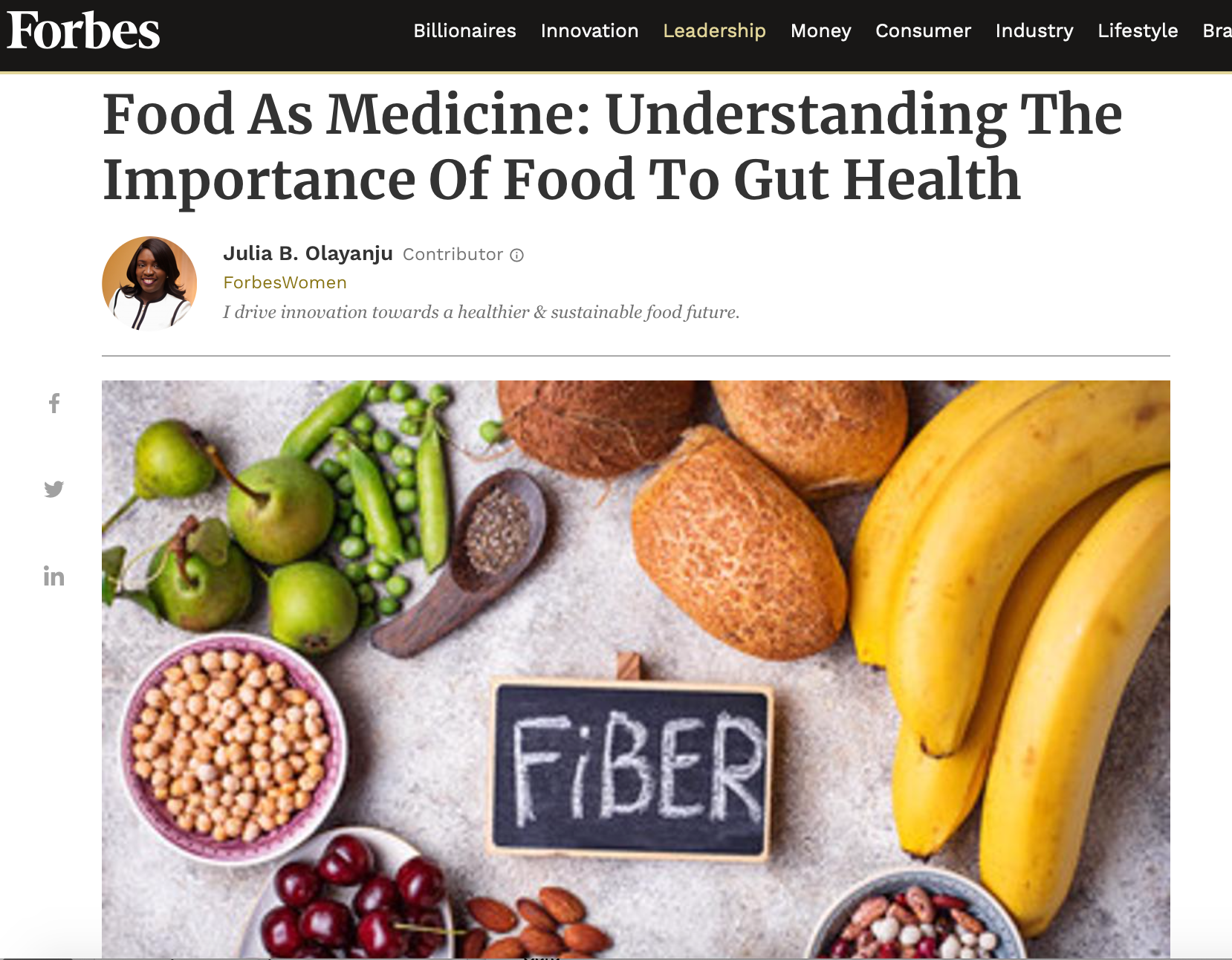 uplift food prebiotic gut health forbes microbiome diet