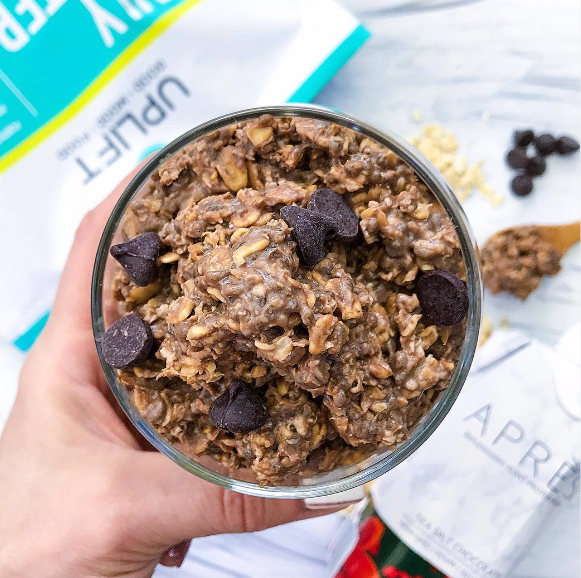 uplift food daily uplifter mocha protein prebiotic fiber overnight oats recipe theshookslife