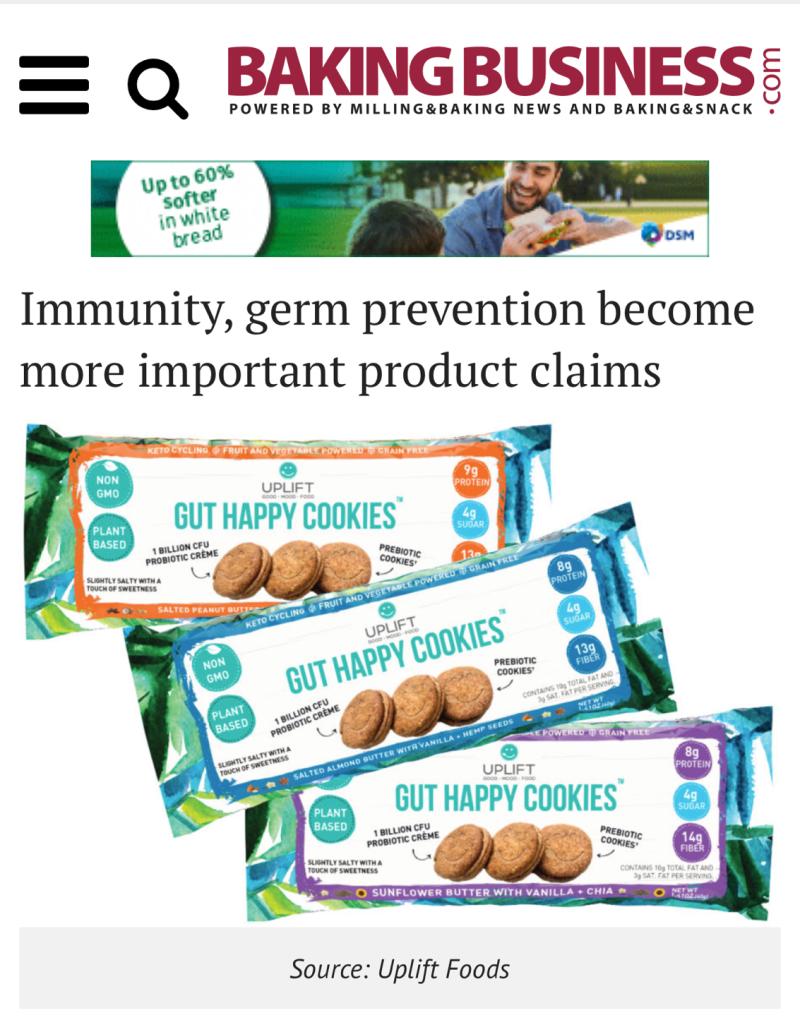 uplift gut happy cookies prebiotic fiber immune health benefit immunity prebiotics probiotics