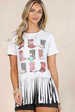 Western boots graphic Top