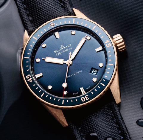 Blancpain Fifty Fathoms Bathyscaphe iN Sedna Gold – Element iN Time NYC