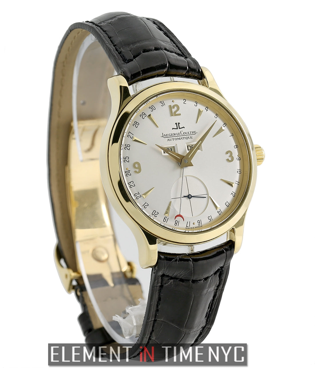 JaegerLeCoultre Master Control Triple Calendar 18k Yellow Gold Silver