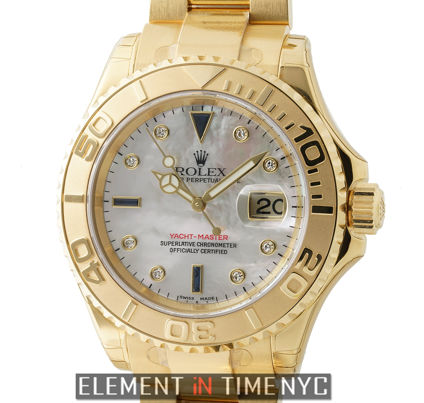 rolex yacht master gold mother of pearl