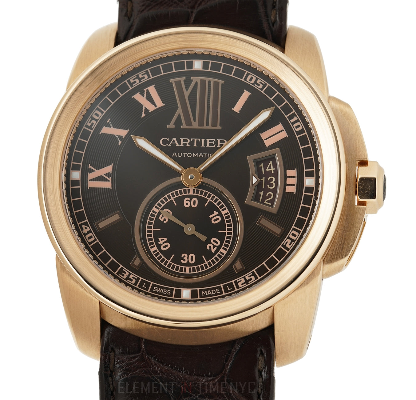 cartier calibre rose gold chocolate