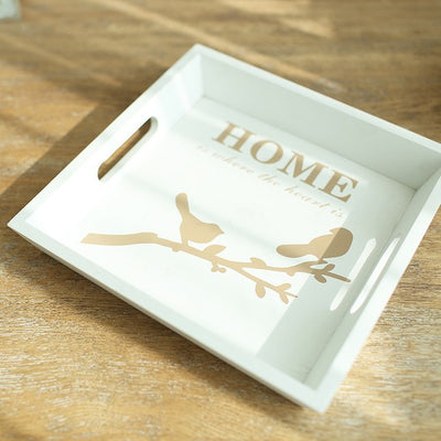 Home 1 Piece Wooden Tray for Home Storage