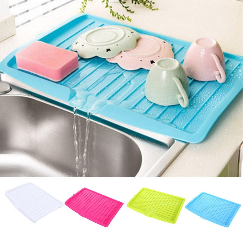 Plastic Dish Drainer Tray Large Sink Drying Rack