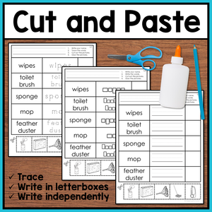 Life Skills Worksheets - Cleaning Supplies Vocabulary – Autism Work Tasks