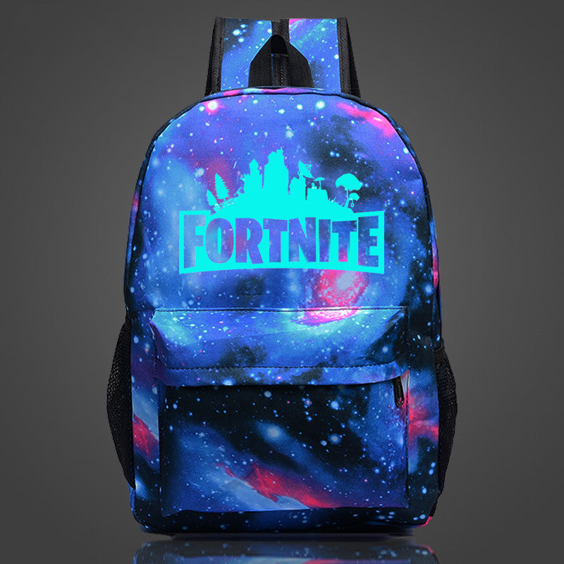 Fortnite Battle Royale Logo Galaxy Backpack School Bag Glow In Dark Back To School Supplies