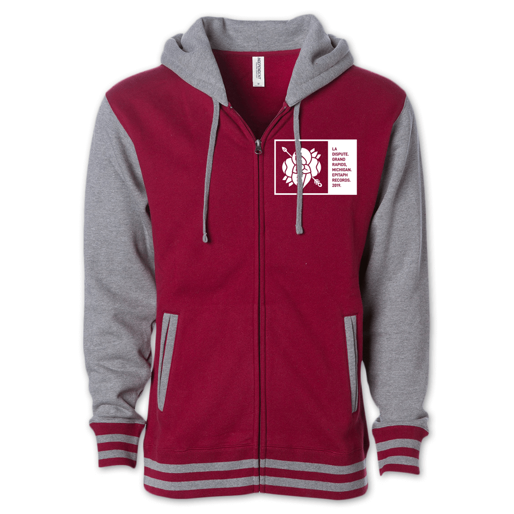 varsity zip hoodie