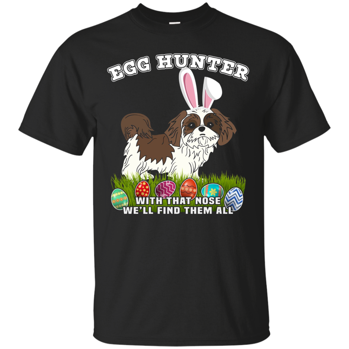 Easter Egg Hunting Dog Ls Shirt Eggspert Shih Tzu