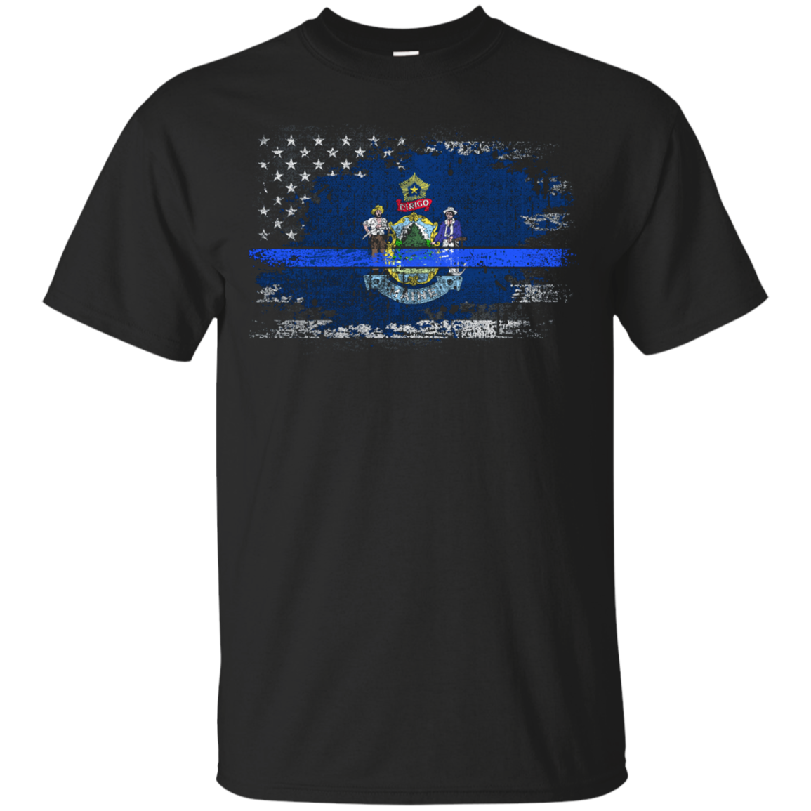 Maine Thin Blue Line Flag T-shirt