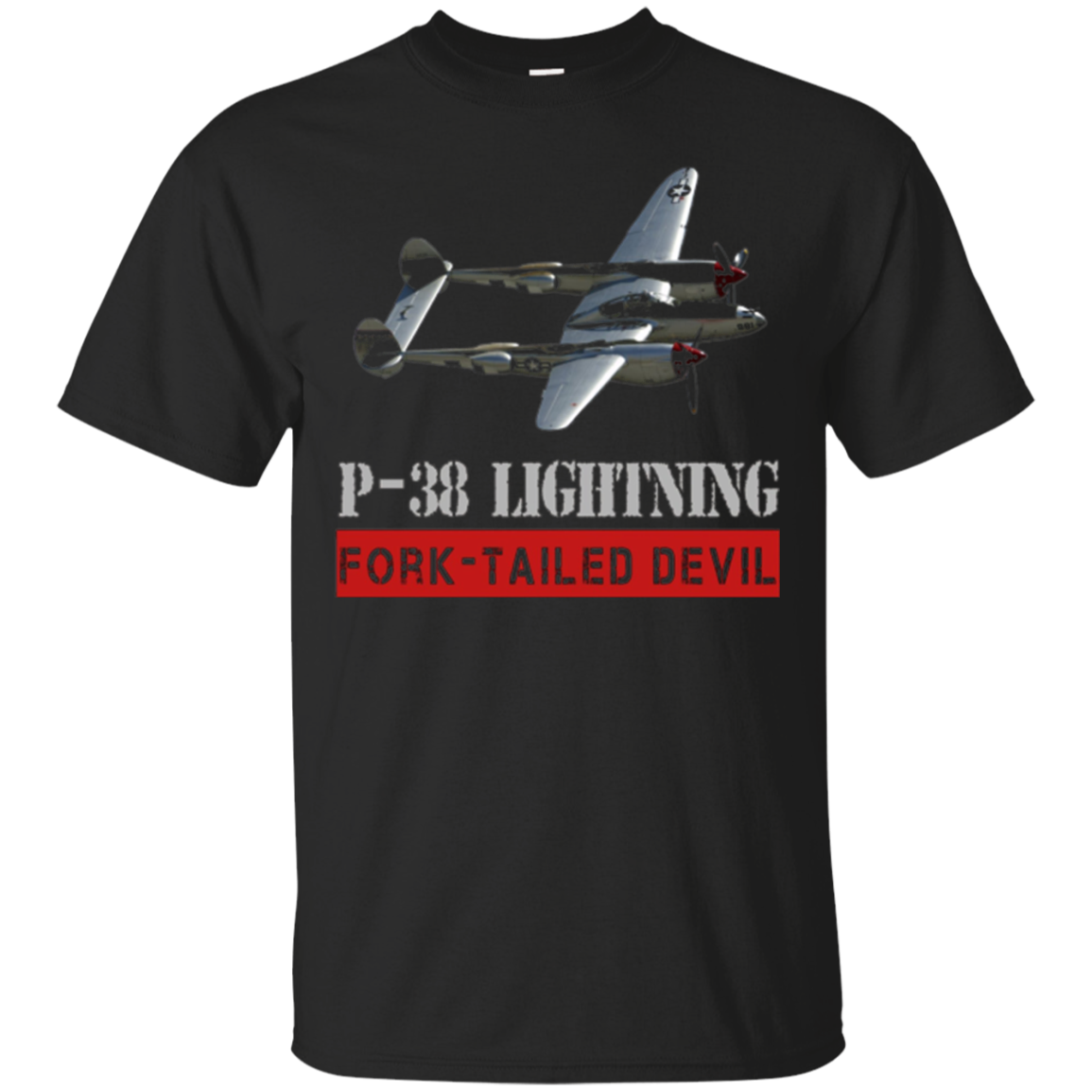 P-38 Lightning War Bird, The Fork Tailed Devil T-shirt