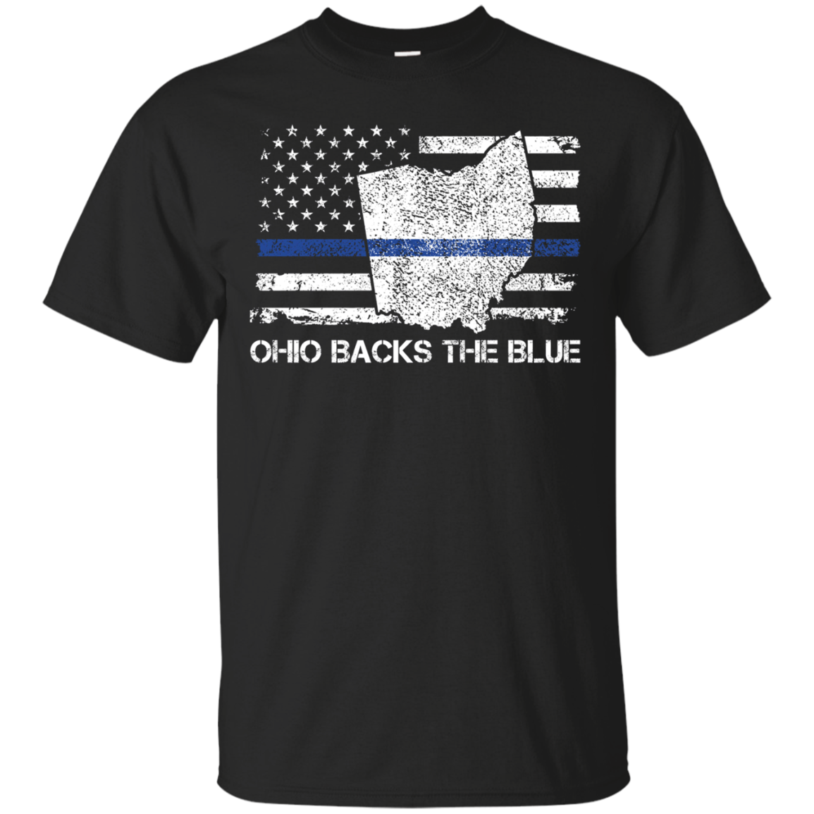 Thin Blue Line Flag Ohio Police Tshirt