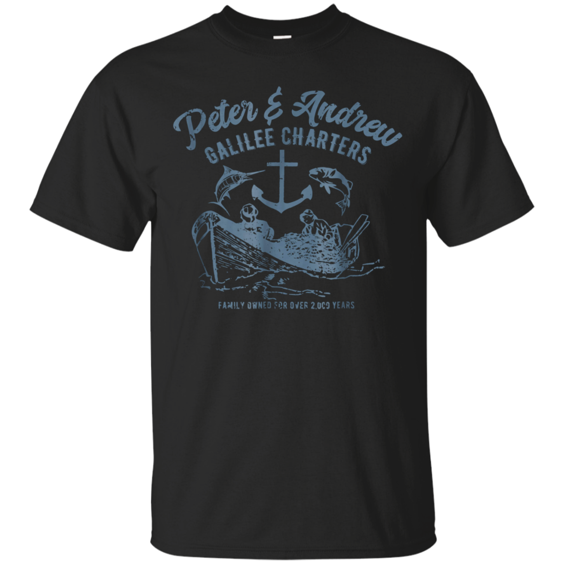 Christian T Shirt Funny Fishing Bible Tee