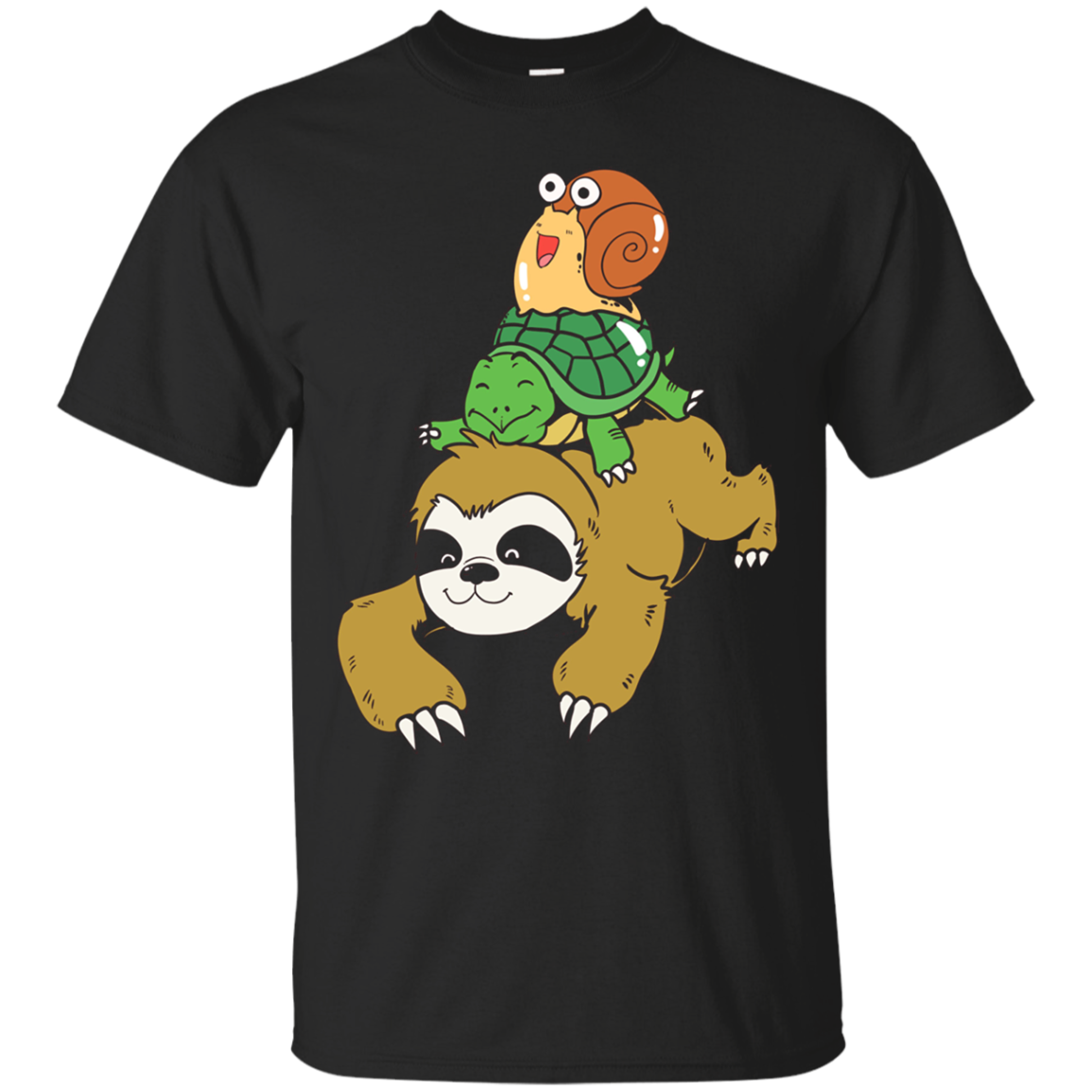 Funny Running Wild T-shirt Sloth Turtle Snail Piggyback Ride