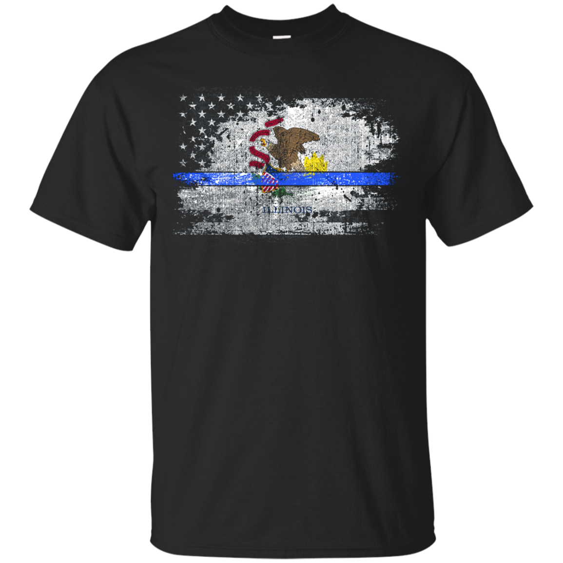 Illinois Thin Blue Line Flag T-shirt