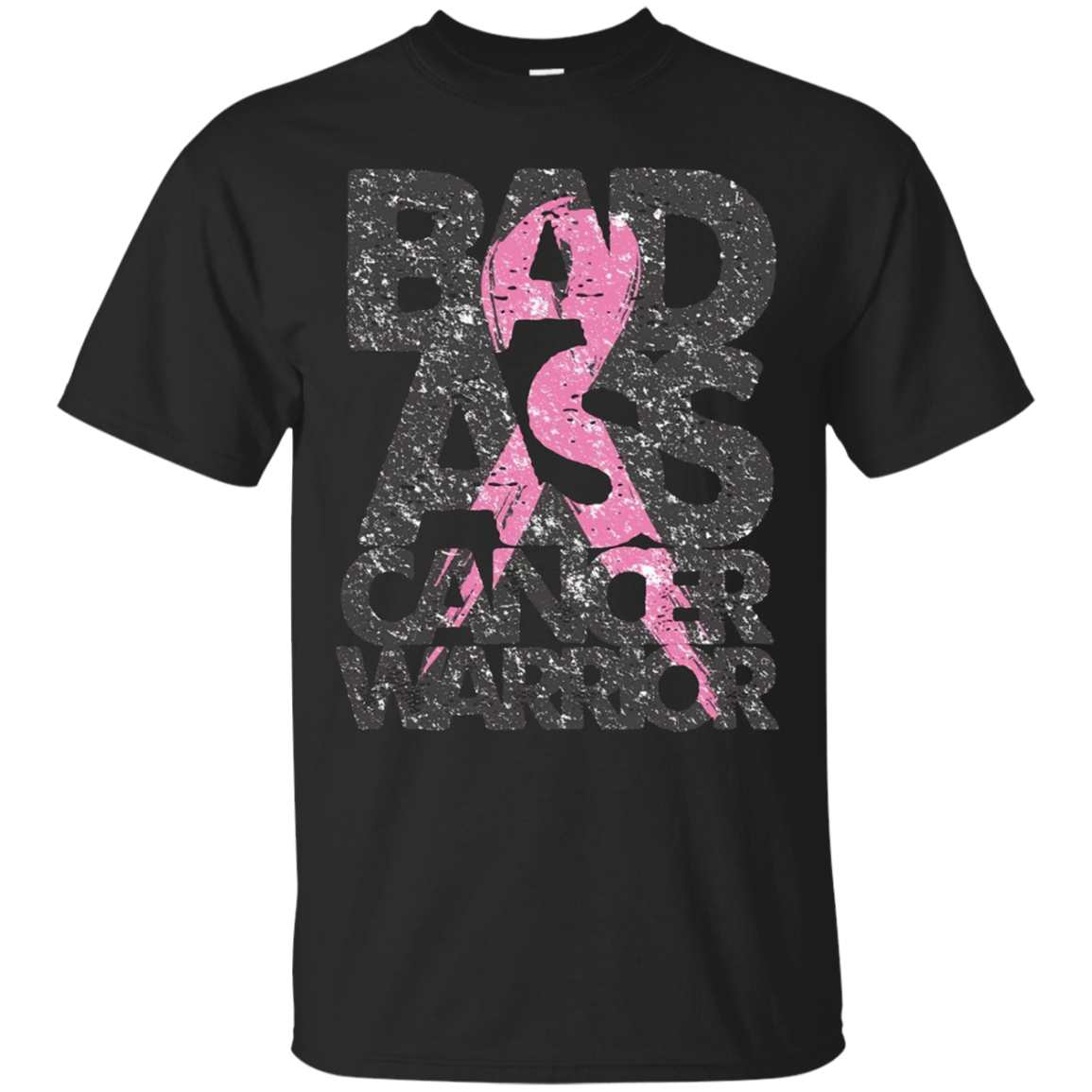 Badass Breast Cancer Warrior Pink Ribbon Support T-shirt Tee