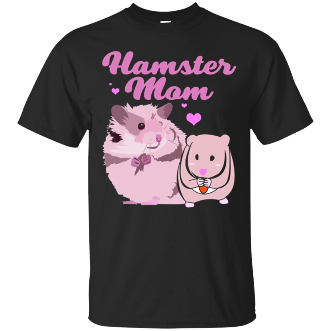 Cute Hamster Mom T-shirt - Pink Heart Tees For Pet Owner