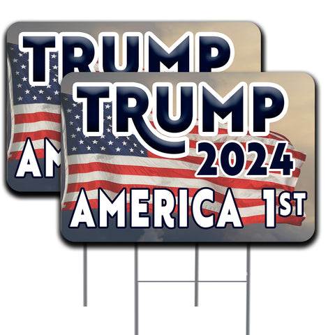 TRUMP 2024 Deplorables' Choice 2 Pack Double-Sided Yard Signs 16" x 24