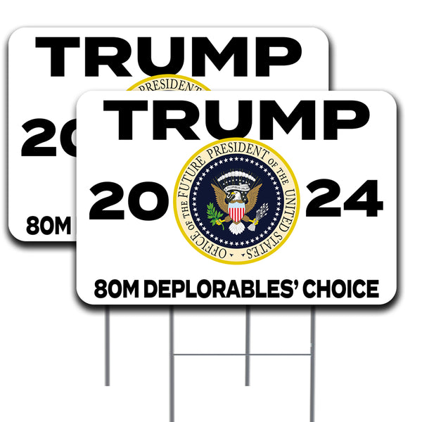 TRUMP 2024 Deplorables' Choice 2 Pack Double-Sided Yard Signs 16" x 24