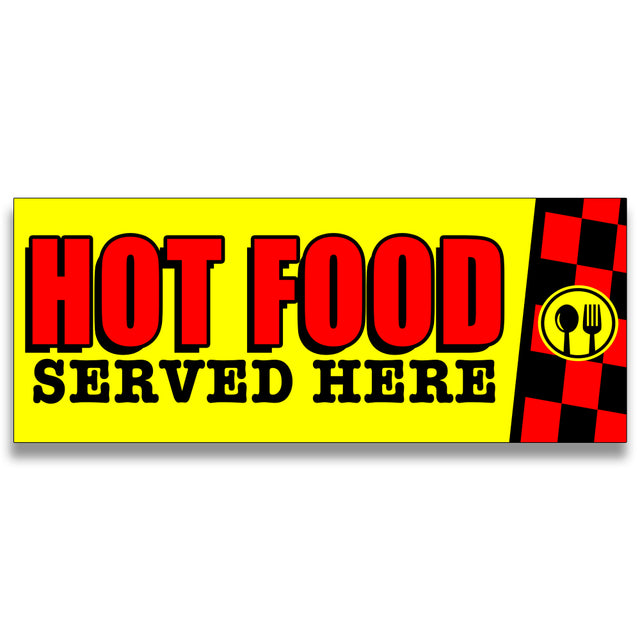Hot Food Served Here Vinyl Banner (Size Options) – Vista Flags