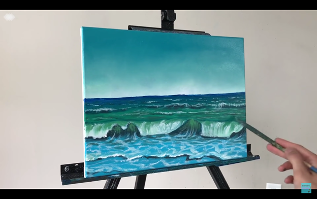 Easy way to Draw a Seascape / Acrylic Painting for Beginners 