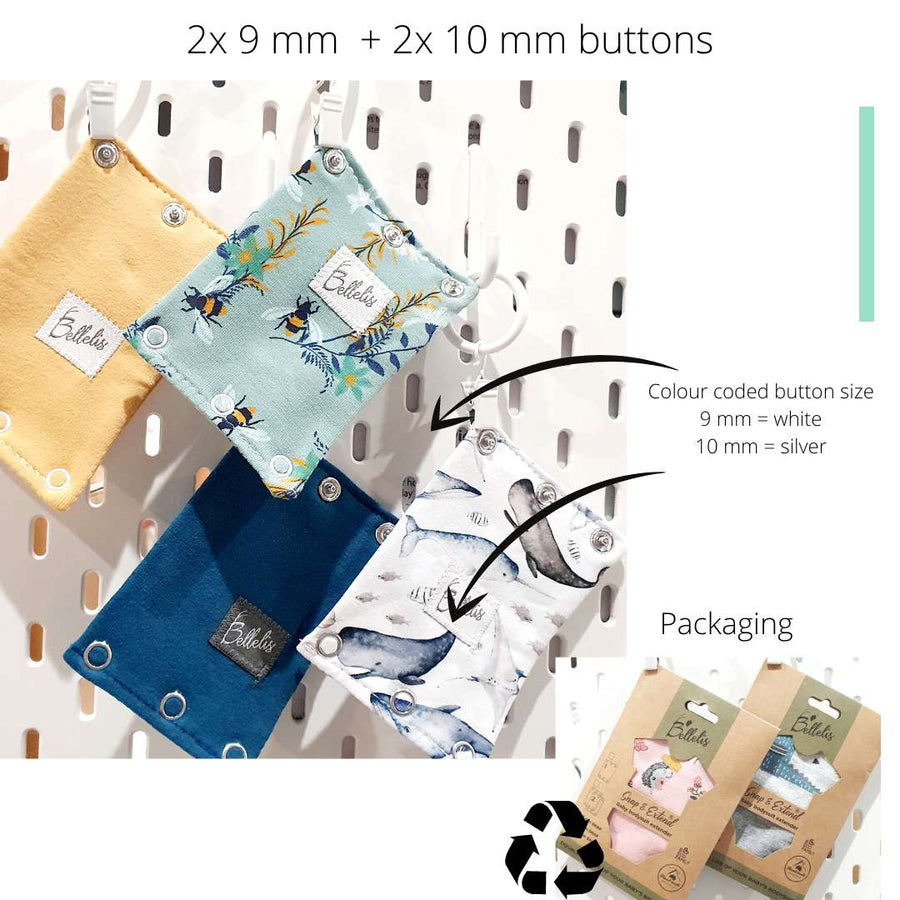 9 mm buttons Snap & Extend® Baby Bodysuit (onesie) Extender
