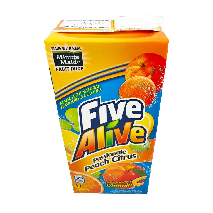 Minute Maid Five Alive Passionate Peach Citrus Juice 1L/33fl Carton ...