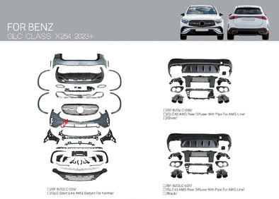 For Benz GLC Class X254 2023+ GLC260 GLC300 AMG Front Bumper
