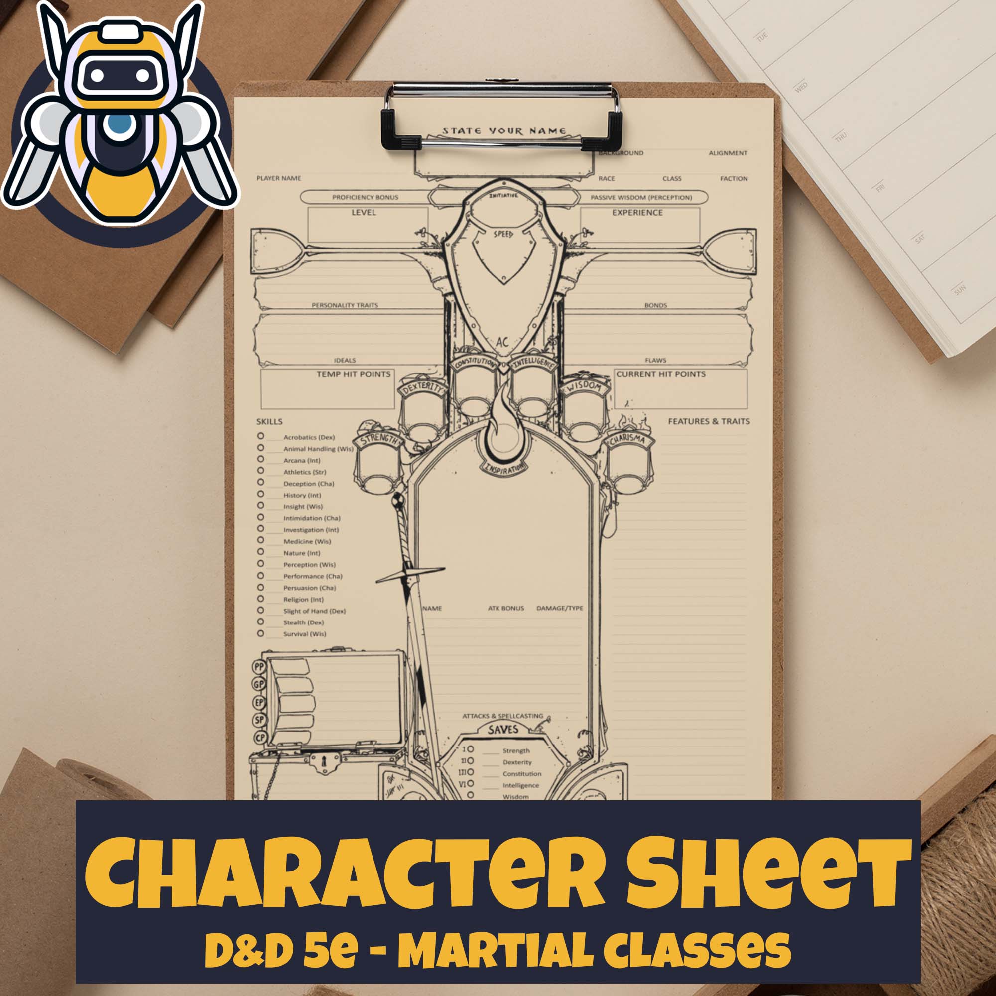 Custom Character Sheet Dungeons And Dragons D D5e Caster Theme Wildbot3d
