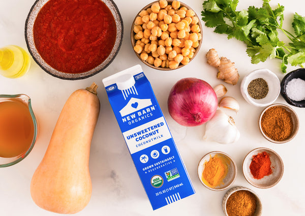 Ingredients for Squash and Chickpea Curry