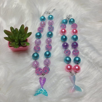 Mermaid tail bubblegum necklace