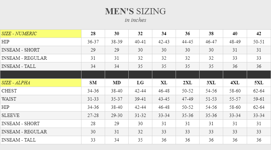 Klim Size Chart — Riverside Motosports