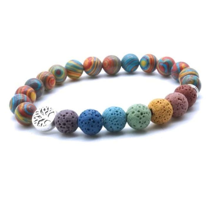 7 Chakra Lava Stone Bracelet | Trucrystals.in | Reviews on Judge.me