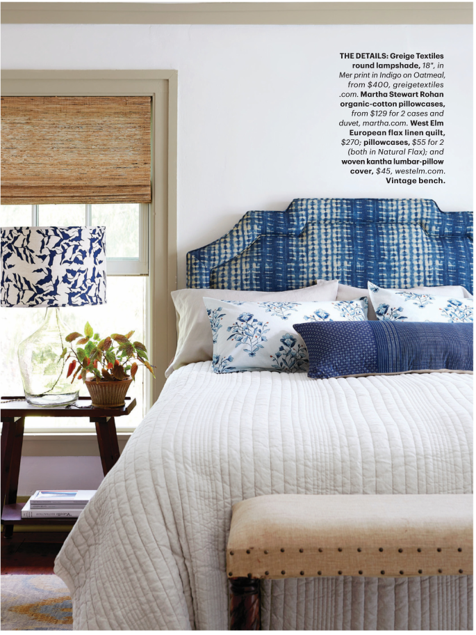 greige textiles in Martha Stewart Living October 2021 custom lampshades handmade in california Photography: Dane Tashima